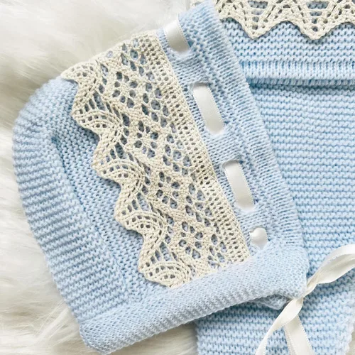 Vista 4 de Conjunto de ropa de punto para bebé recién nacido, traje de punto para niños y niñas