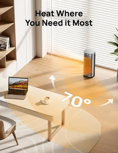 Vista 6 de Calentadores de espacio DREO para uso en interiores, calentadores portátiles de calentamiento rápido con control remoto, grandes calentadores