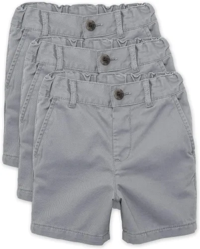 Vista 9 de The Children's Place - Pantalones cortos chinos para bebés niños Negro paquete de 3