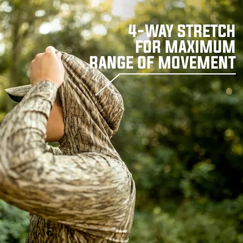 Vista 4 de Mossy Oak Camisas de caza ligeras con capucha de camuflaje para hombre