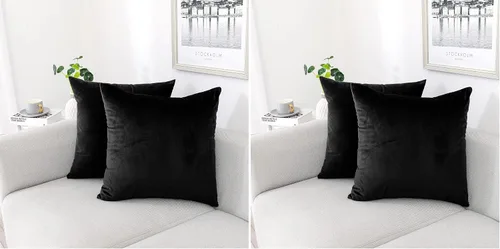 Vista 51 de NiNi ALL - Fundas de almohada decorativas de terciopelo 30x30 cm, paquete de 2 unidades, color azul bebé, suaves para sofá, dormitorio, sala