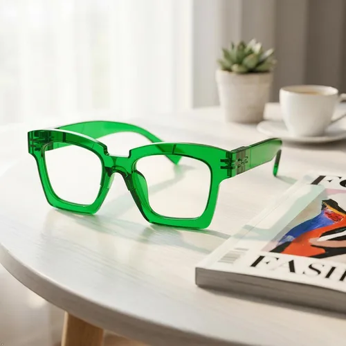 Vista 2 de Eyekepper Gafas de luz azul para mujer, anteojos cuadrados verdes Verde-1pc