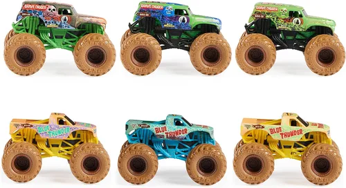Vista 7 de Monster Jam, Mystery Mudders, camión monstruo oficial fundido a presión, lavado para revelar, escala 1:64 (los estilos variarán)
