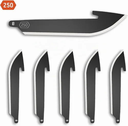 Vista 2 de OUTDOOR EDGE Paquete de hoja de punto de caída de 2.5" (Negro, 6 hojas), Código de compatibilidad de hoja 250
