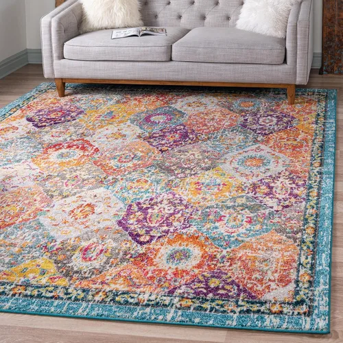 Vista 20 de Unique Loom Penrose Collection - Alfombra de área - Blake (2' 2" x 3' 1" Rectángulo, Verde/Beige)