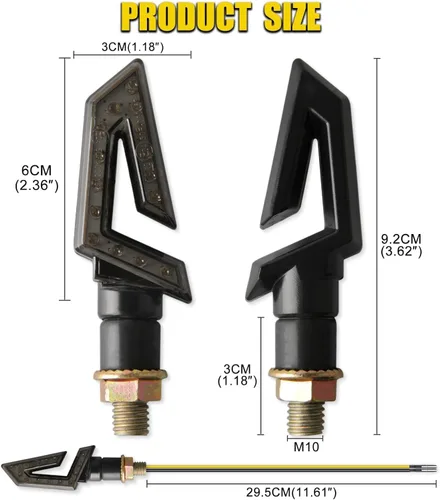 Vista 3 de DREAMIZER 4 luces intermitentes de motocicleta con flecha, 15 LED, 12 V, intermitentes de motocicleta, lámpara ámbar, compatible con motocicletas