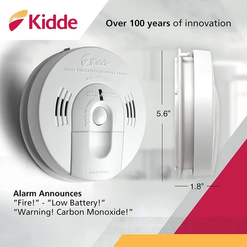 Vista 5 de Kidde Detector de humo y monóxido de carbono con cableado, respaldo de batería, interconectable, indicadores de luz de advertencia LED