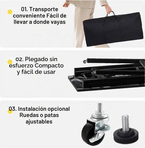 Vista 5 de Mesa de manicura plegable portátil con colector de polvo, escritorio de tecnología de uñas rodante con lámpara LED, reposamuñecas, ruedas