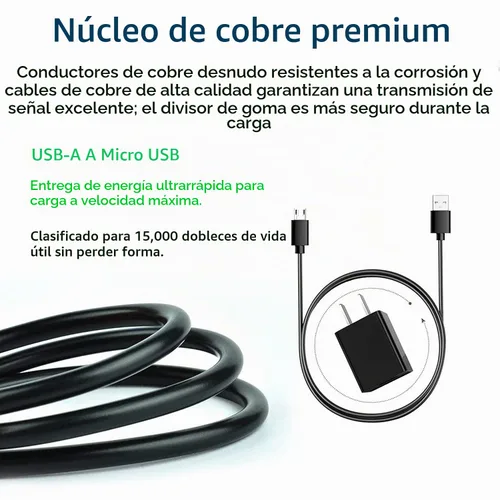 Vista 4 de Cargador de pared rápido Cable de carga USB para Motorola Moto E6 E4 E4 Plus E5 Play E5 E5 Plus E5 Plus E5 Supra, G5 G5S G4 Plus/Play, G6 Forge G6