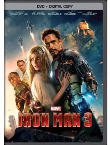 Vista 5 de Marvel's Iron Man One 1 Two 2 Three 3 Complete 3 DVD Movie Set Includes Iron Man Decal