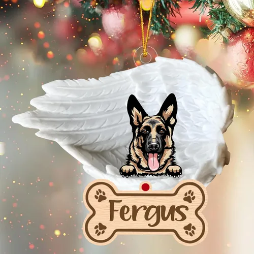 Vista 33 de Adorno de perro afgano de 1 ángel, adorno acrílico 2D personalizado conmemorativo para perros, regalo por pérdida de mascotas, regalo