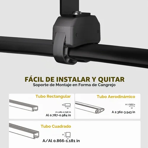 Vista 4 de Kit de montaje en cangrejo para panel solar BougeRV para autos con barras transversales, abrazaderas de techo para portaequipajes se ajusta a