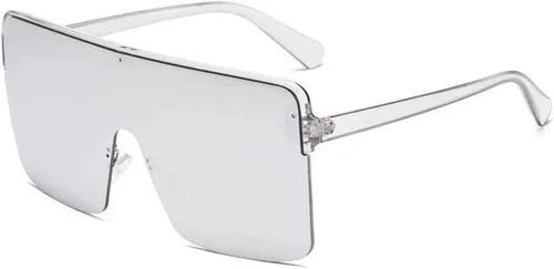 Vista 2 de W&Y YING Gafas de sol de gran tamaño con parte superior plana para hombres y mujeres, semirremolques, elegantes y de gran tamaño, gafas deportivas