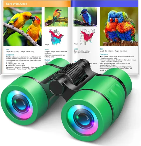 Vista 14 de Juguetes para niños de 3 a 8 años: prismáticos para niños con manual de observación de aves 4 5 6 7 8 años niños niñas regalos de Navidad