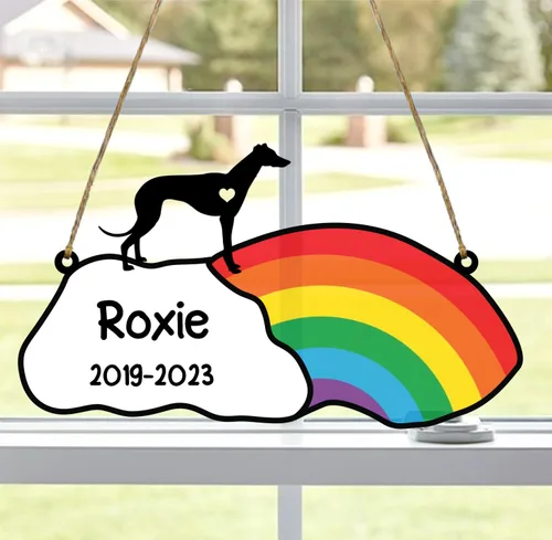 Vista 11 de LOVELYPOD Rainbow Bridge - Regalos conmemorativos para mascotas, regalos conmemorativos para perros afganos por pérdida de sabueso afgano, regalo