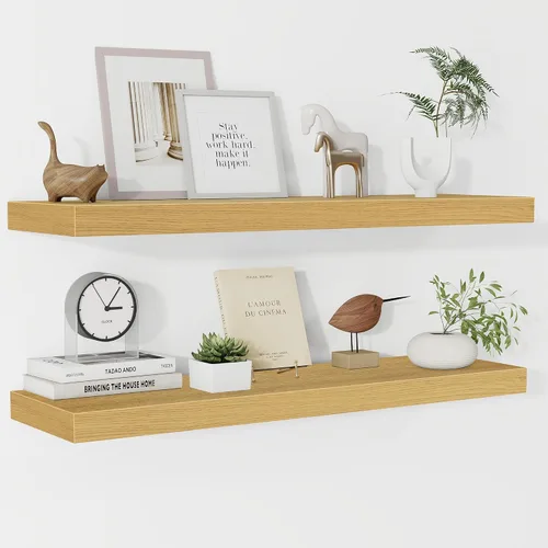 Vista 34 de Fun Memories Estantes flotantes – Estante de pared de 9.3 pulgadas de profundidad para decoración y almacenamiento – Estantería de exhibición