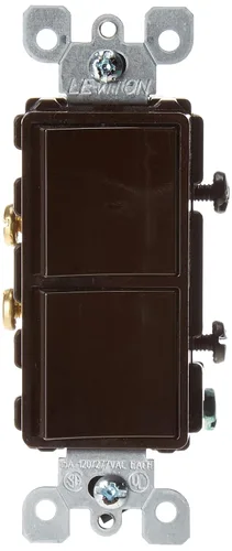 Vista 10 de Decora Leviton Apagador de combinación de CA, polo único, grado comercial, 15 amperios, 120/277 voltios., 5634-E Negro