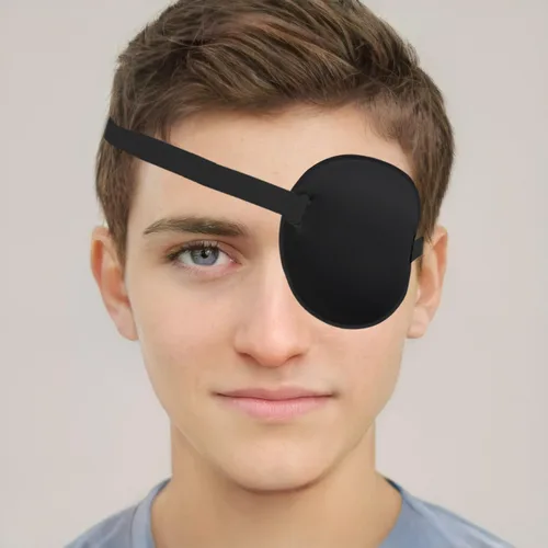 Vista 9 de 2 parches oculares ajustables para tratar la ambliopía u ojo vago, válidos para el ojo derecho o izquierdo, color negro