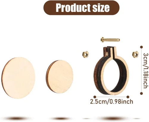 Vista 2 de Jetec 20 aros de punto de cruz de madera de 1 pulgada