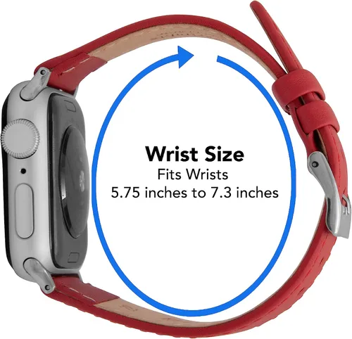 Vista 5 de Bandini Correas de cuero para mujer para Apple Watch de 1.496 pulgadas, 1.575 pulgadas, 1.614 pulgadas para mujer, correa delgada de cuero iWatch
