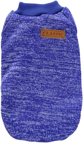 Vista 5 de Ropa para mascotas, suéter suave, cálido y grueso, suéter de invierno para perros (talla S, color azul oscuro) Jecikelon pullover pet apparel for