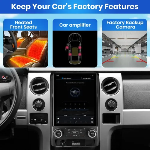 Vista 4 de Android [4GB+64GB] Radio de coche estéreo TS18 para Ford F150 2009-2012 con cámara de visión trasera