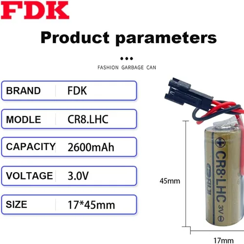 Vista 2 de WELLVEUS『Paquete de 100 unidades」CR8. LHC 17450 3V Batería 2600mAh no recargable para Fuji FDK Batería de reserva de memoria de batería de fuente