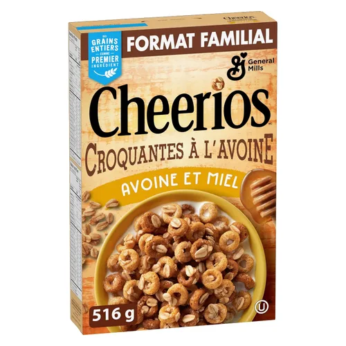 Vista 3 de Cheerios Avena Crunch Oats 'N Honey Cereal, 516g/18.2 oz, importado de Canadá)