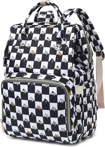 Vista 14 de Mochila para pañales de bebé con diseño de mariposa para niñas y niños, impermeable, grande, para mamá