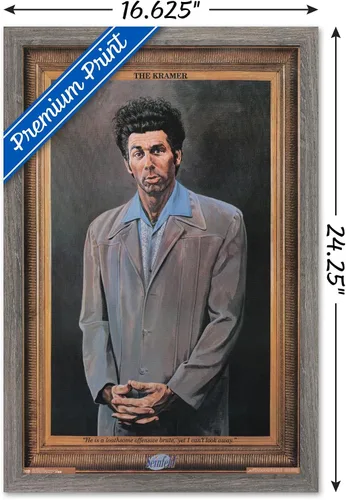 Vista 3 de Trends International Seinfeld - Póster de pared Kramer, 14.725 x 22.375 pulgadas, versión enmarcada de madera de granero Versión enmarcada Barnwood