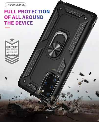Vista 7 de Funda para Samsung Galaxy Note 20, Note20 5G con protectores de pantalla HD, soporte de anillo de metal de grado militar Androgate con soporte de 15
