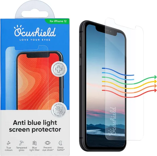 Vista 15 de Ocushield - Protector de pantalla de vidrio templado anti luz azul para iPhone 7 Plus iPhone 8 Plus - Protege tus ojos, reduce las migrañas