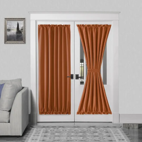 Vista 136 de DWCN Cortinas para Puertas Francesas – Cortinas opacas térmicas con bolsillo para barra para puertas con ventana de cristal, puertas de cocina