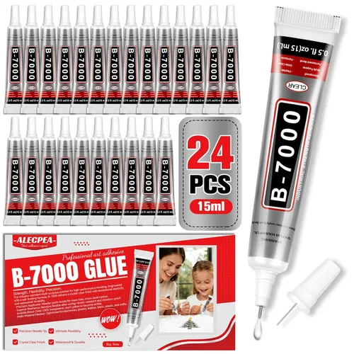 Vista 10 de B-7000 - Pegamento artesanal para hacer joyas - 110ml/3.7oz (paquete de 2) - Pegamento super adhesivo multifunción B-7000 Liquid Fusion para Gris
