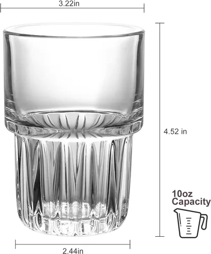 Vista 8 de Vasos para beber de 10 onzas, vasos de agua transparentes Margarita, juego