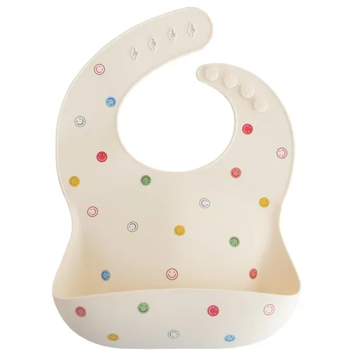 Vista 25 de Mushie - Babero de silicona para bebé, ajustable y resistente al agua (abejas) De 4 a 24 meses, lavable a máquina, correa ajustable