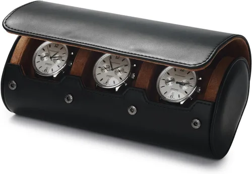Vista 11 de Funda de viaje para reloj de 2 ranuras, rollo de piel sintética con almohadas extraíbles