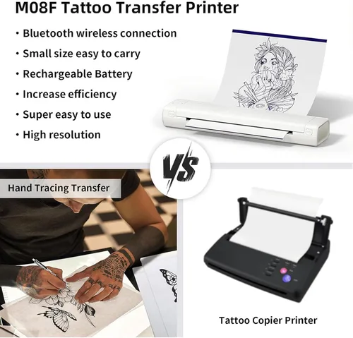 Vista 9 de Zoolion Impresora de plantillas de tatuaje M08F para tatuadores