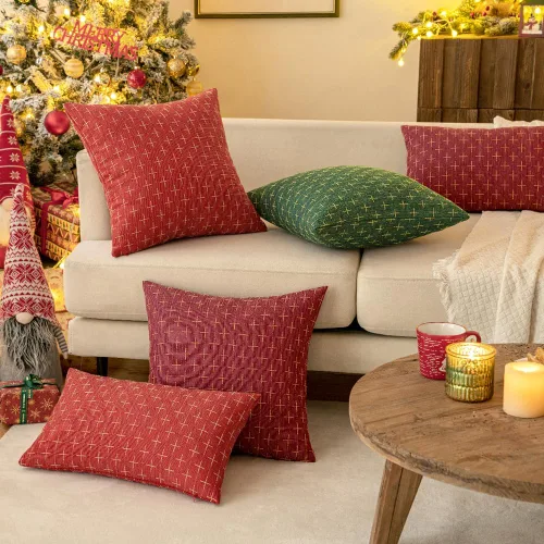 Vista 66 de MIULEE - Juego de 2 fundas de almohada decorativas de lino de arpillera navideñas, modernas, estilo campestre, rústicas, tejidas, con textura