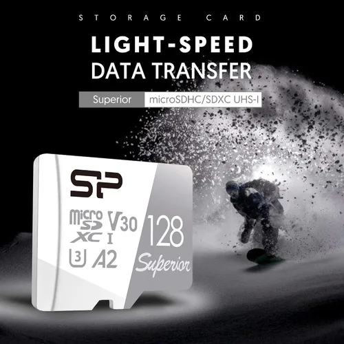 Vista 3 de Silicon Power 128GB Superior Micro SDXC UHS-I (U3), V30 4K A2, Tarjeta MicroSD de alta velocidad con adaptador