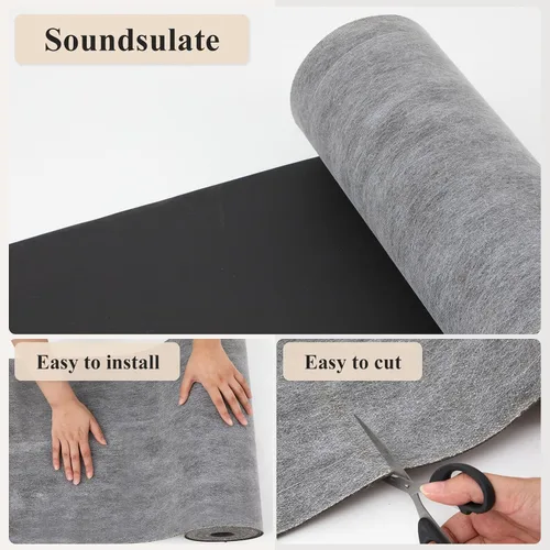 Vista 4 de Frienda 1 vinilo con carga masiva de 13 pies, insonorización Mlv para absorbente de sonido, 0.079 in de grosor, material antivibración amortiguador