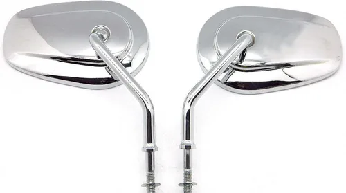 Vista 2 de 1 par de espejos cromados CNC de tallo largo compatibles para 1991 Harley-Davidson Low Rider FXRS