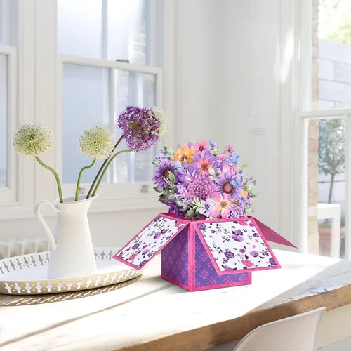 Vista 6 de Giiffu - Tarjeta de felicitación 3D emergente para el día de la madre, hecha a mano, de papel, floral, para todas las ocasiones, con sobre y tarjeta
