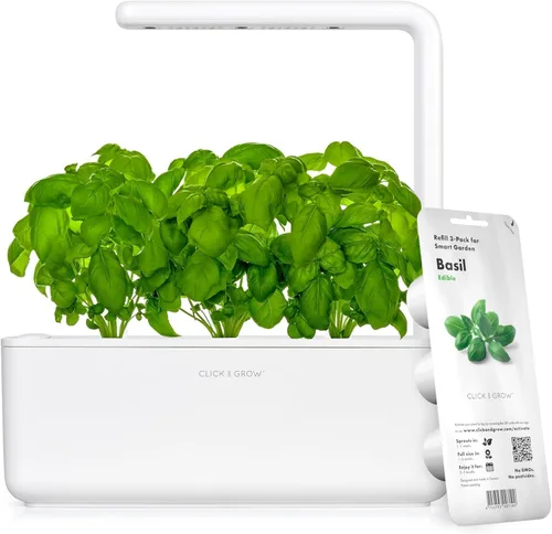 Vista 11 de Click & Grow Smart Garden 3 - Kit de jardinería para interiores (incluye cápsulas de albahaca) Easier than a hydroponic growing system. Patented