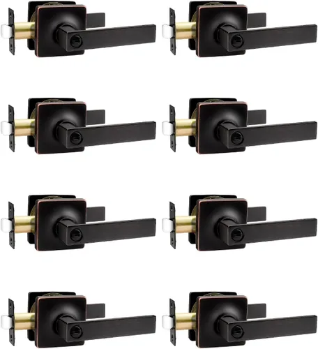 Vista 20 de Mengico Paquete de 1 cerradura de puerta, manijas de puerta negras para interiores, palanca de puerta interior izquierda o derecha, manija de puerta