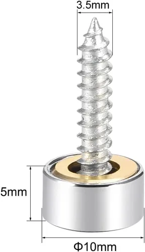 Vista 2 de uxcell Tornillos de espejo tapas decorativas cubierta clavos acero inoxidable pulido 0.394 in 8pcs