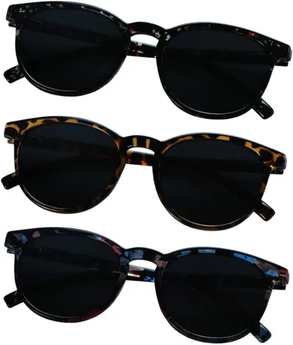 Vista 7 de YEIN 3 Pack Sunglasses for Men and Women, UV Protection Outdoor Glasses Vintage Square Full Frame