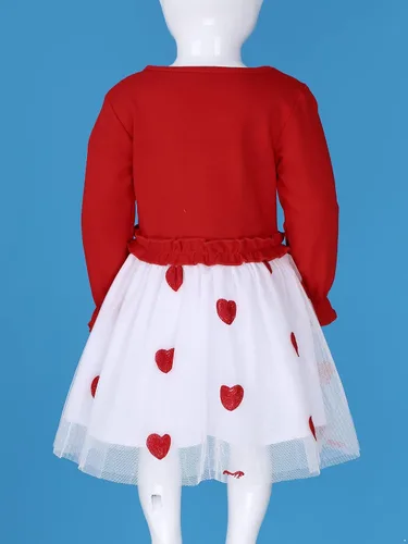 Vista 5 de Kaerm Disfraz de tutú de tul de princesa con estampado de corazón y manga larga para niñas