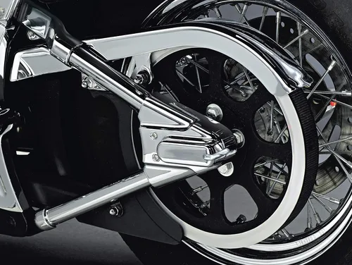 Vista 2 de Kuryakyn 8256 Accesorio de Acento para Motocicleta: Coberturas de Brazo Oscilante para Motocicletas Harley-Davidson Softail 2000-07, Cromo