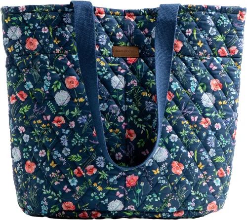 Vista 37 de Bolsas de compras Maison d' Hermine Bolsa de lona acolchada con bolsillos con cremallera Bolso pequeño reutilizable Bolsa de comestibles